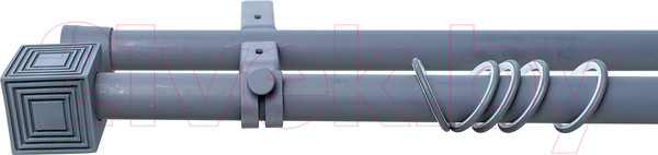 Изображение товара Карниз для штор Merry Bear Home Decor Лондон двойной (2.0м, серый матовый)