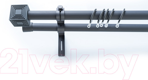 Изображение товара Карниз для штор Merry Bear Home Decor Лондон двойной (2.0м, серый матовый)