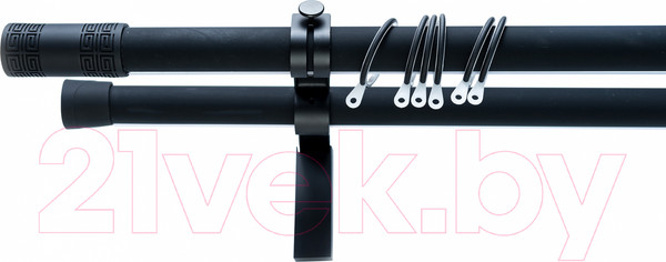 Изображение товара Карниз для штор Merry Bear Home Decor Каир двойной (1.6м, черный матовый)