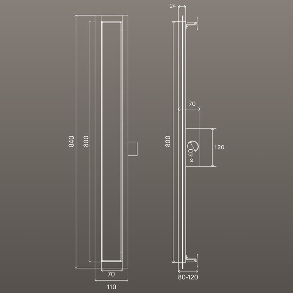 Изображение товара Трап для душа РМС ТЛ01-80x7