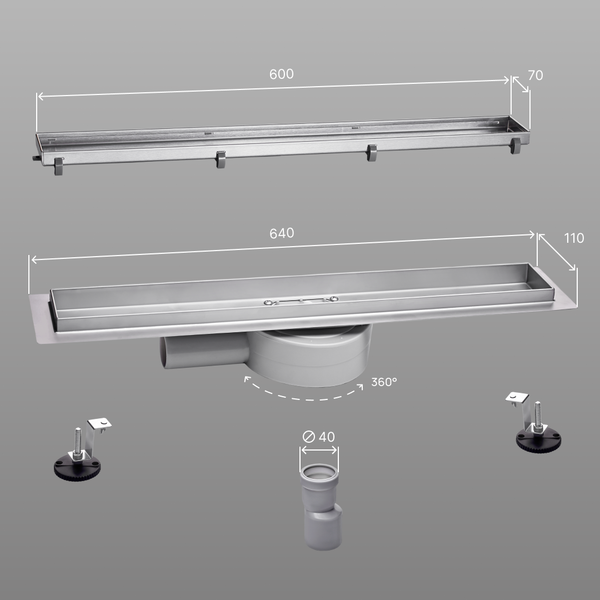 Изображение товара Трап для душа РМС ТЛ02-60x7