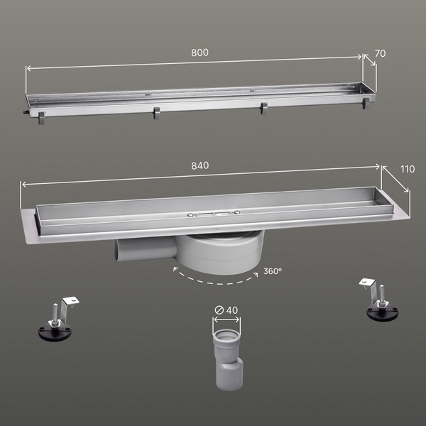 Изображение товара Трап для душа РМС ТЛ02-80x7