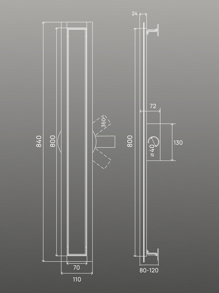 Изображение товара Трап для душа РМС ТЛ02-80x7