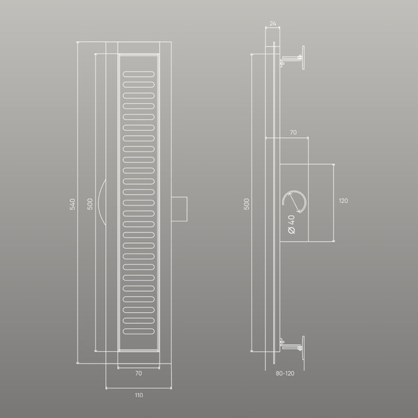 Изображение товара Трап для душа РМС ТЛ03-50x7