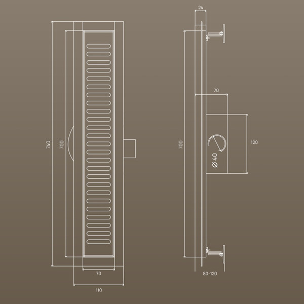 Изображение товара Трап для душа РМС ТЛ03-70x7