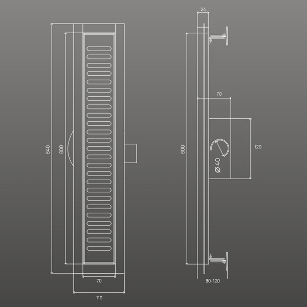 Изображение товара Трап для душа РМС ТЛ03-80x7