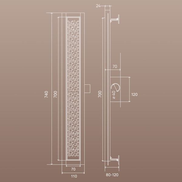 Изображение товара Трап для душа РМС ТЛ04-70x7