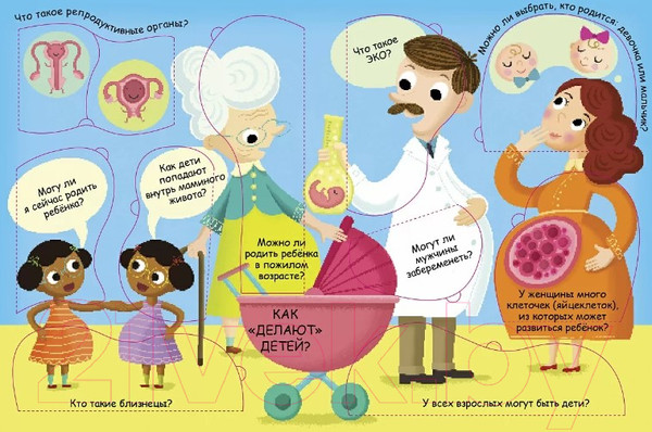 Изображение товара Развивающая книга Робинс Волшебные окошки. Откуда берутся дети?