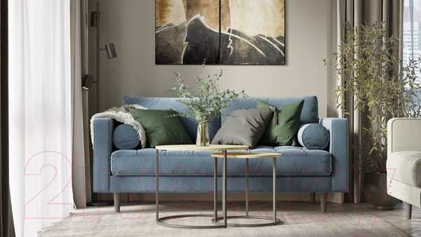 Изображение товара Комплект журнальных столиков Калифорния мебель Лесли (дуб янтарный/черный)