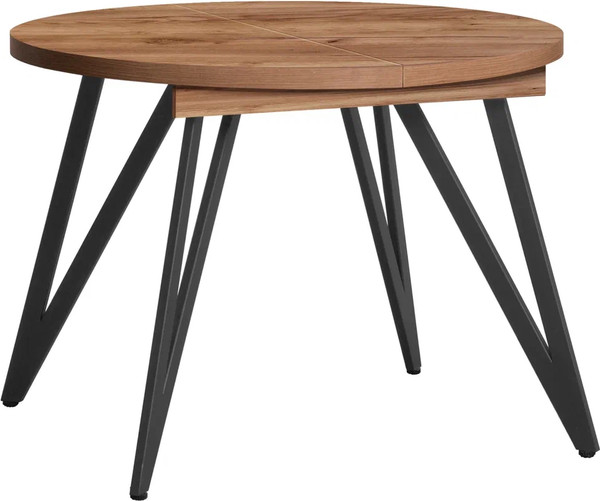 Изображение товара Обеденный стол Millwood Женева 3 D раздвижной D110-150x110x75 (дуб табачный Craft/металл черный)