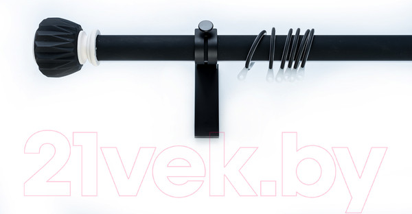 Изображение товара Карниз для штор Merry Bear Home Decor Мумбаи одинарный (2.4м, черный/белый матовый)