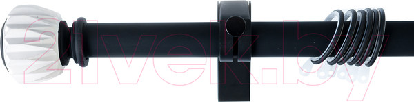 Изображение товара Карниз для штор Merry Bear Home Decor Мумбаи одинарный (3.0м, белый/черный матовый)