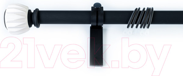 Изображение товара Карниз для штор Merry Bear Home Decor Мумбаи одинарный (3.0м, белый/черный матовый)