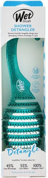 Изображение товара Расческа Wet Brush Shower Glitter Detangler Teal BWR801GREEGL