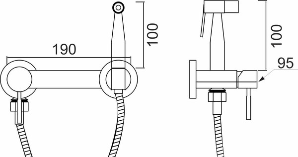 Изображение товара Гигиенический душ со смесителем РМС SUS129BL-5-2