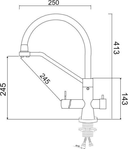 Изображение товара Смеситель РМС SUS127TBL-016F-015