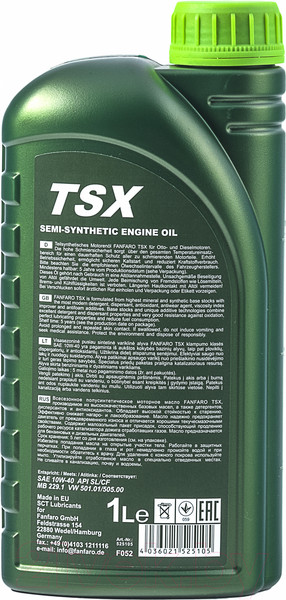 Изображение товара Моторное масло Fanfaro TSX 10W40 SL/CF / FF6502-1 (1л)