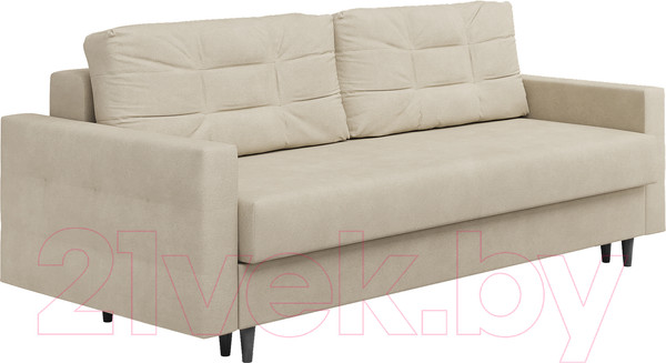 Изображение товара Диван Сонум Sсandy 110x235 (замша кремовый/венге)