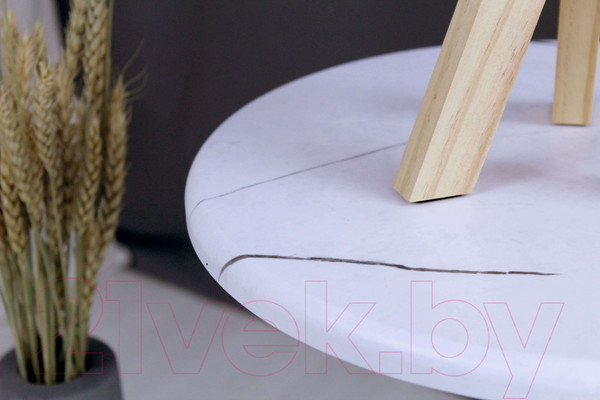 Изображение товара Журнальный столик Sheffilton SHT-CT12-1 (белый муар/белый мрамор)