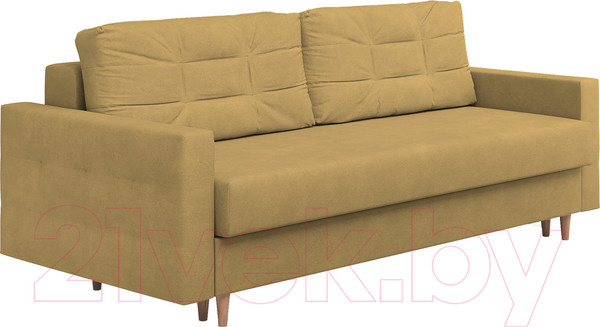 Изображение товара Диван Сонум Sсandy 110x235 (замша горчичный/венге)