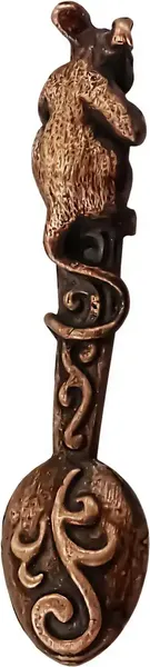 Изображение товара Ложка декоративная Кольчугинский мельхиор Мышка / КМ2037ЛС06 (черный)