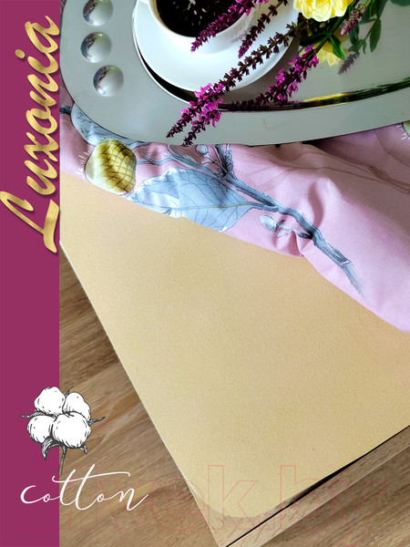 Изображение товара Простыня Luxsonia Трикотаж на резинке 200x200 / Мр0010-1 (бежевый)