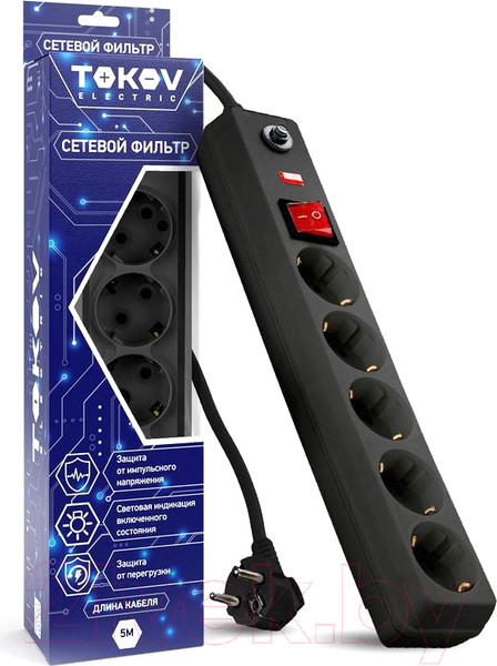 Изображение товара Сетевой фильтр Tokov Electric TKE-C05-SF5-5-ZV