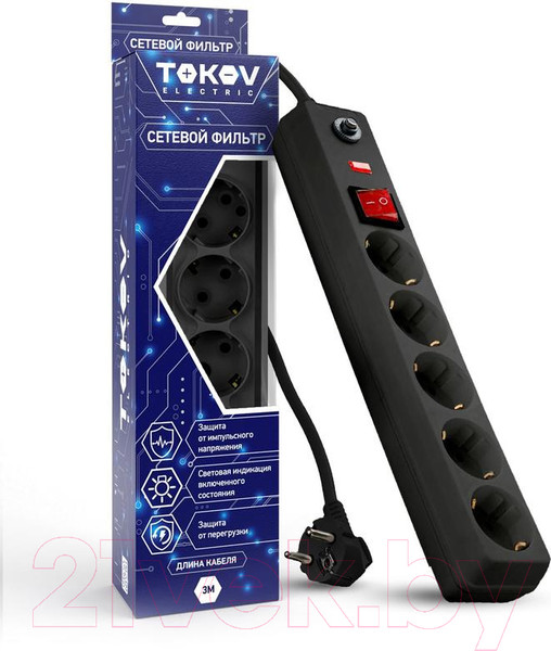 Изображение товара Сетевой фильтр Tokov Electric TKE-C05-SF5-3-ZV