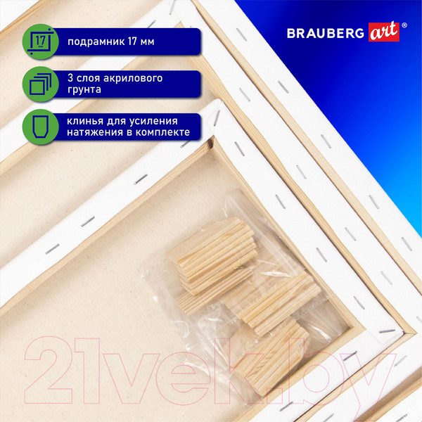 Изображение товара Набор холстов для рисования Brauberg Art Classic / 191655 (3шт)