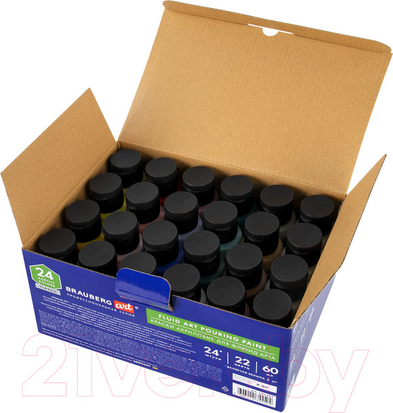 Изображение товара Акриловые краски Brauberg Art. Флюид Арт Pouring Paint / 192237 (22цв)