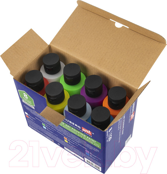 Изображение товара Акриловые краски Brauberg Art. Флюид Арт Pouring Paint / 192242 (8цв)