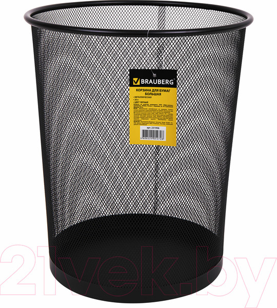 Изображение товара Корзина для бумаг Brauberg Germanium / 231956 (черный)
