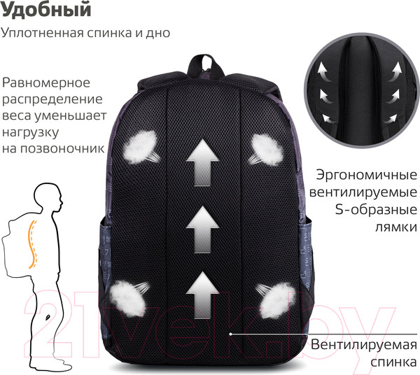 Изображение товара Рюкзак Brauberg Energetic Korean / 270795 (черный)