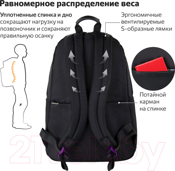 Изображение товара Рюкзак Brauberg Fashion City Romantic Anime / 270808 (черный)