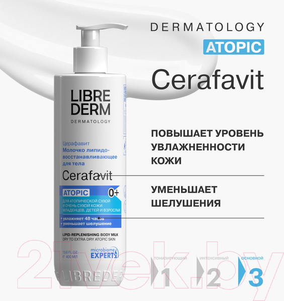 Изображение товара Молочко для тела Librederm Cerafavit Для сухой и очень сухой кожи с церамидами (400мл)