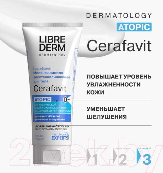 Изображение товара Молочко для тела Librederm Cerafavit Для сухой и очень сухой кожи с церамидами (200мл)