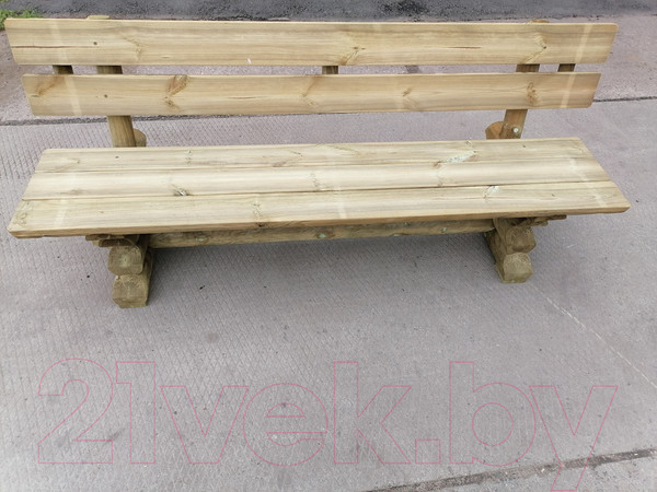 Изображение товара Скамья садовая Массив-Древ L200 2000x600xН830 (со спинкой)