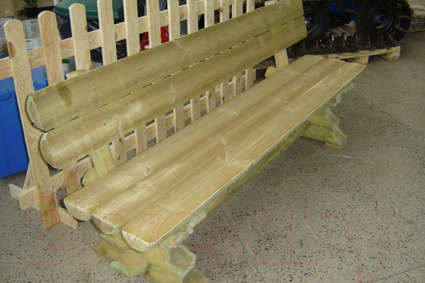 Изображение товара Скамья садовая Массив-Древ L200 2000x600xН830 (со спинкой)