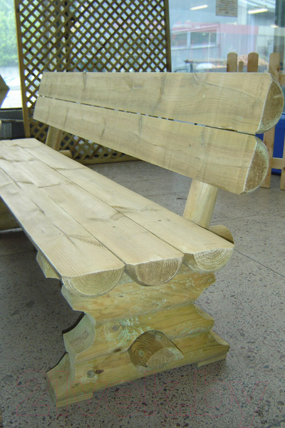 Изображение товара Скамья садовая Массив-Древ L200 2000x600xН830 (со спинкой)