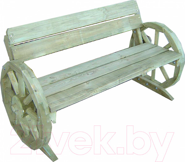 Изображение товара Скамья садовая Массив-Древ Колесо L120 1400x600x780