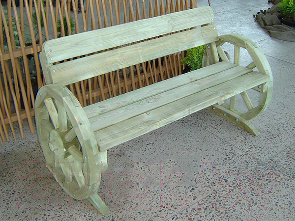 Изображение товара Скамья садовая Массив-Древ Колесо L120 1400x600x780