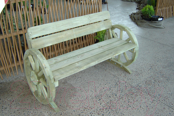 Изображение товара Скамья садовая Массив-Древ Колесо L120 1400x600x780