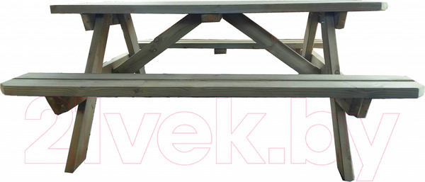 Изображение товара Скамья-стол садовая Массив-Древ Пикник 2000x1690xН765