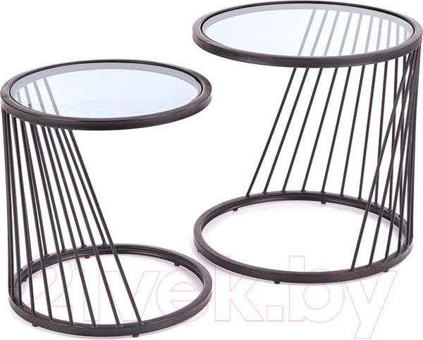 Изображение товара Комплект журнальных столиков Halmar Antilla / V-CH-ANTILLA-LAW (дымчатый/черный)