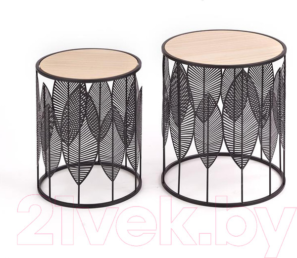Изображение товара Комплект журнальных столиков Halmar Folla / V-CH-FOLLA-LAW-CZARNY (черный/натуральный)
