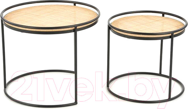 Изображение товара Комплект журнальных столиков Halmar Manado / V-CH-MANADO-LAW (натуральный/черный)