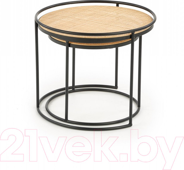 Изображение товара Комплект журнальных столиков Halmar Manado / V-CH-MANADO-LAW (натуральный/черный)