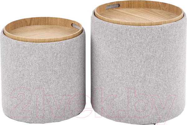 Изображение товара Комплект мягкой мебели Halmar Aviko / V-Ch-Aviko-Pufa (светло-серый/натуральный)