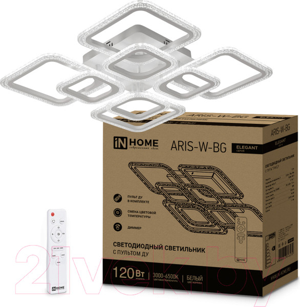 Изображение товара Потолочный светильник INhome Elegant ARIS-W-BG / 4690612043272