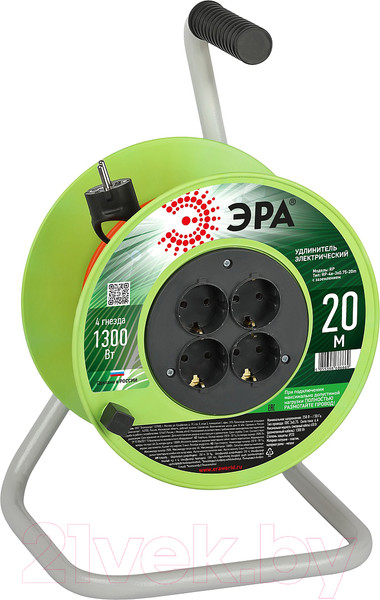 Изображение товара Удлинитель на катушке ЭРА RP-4e-3х0.75-20m / Б0056096